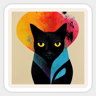 Abstract Cat Sticker